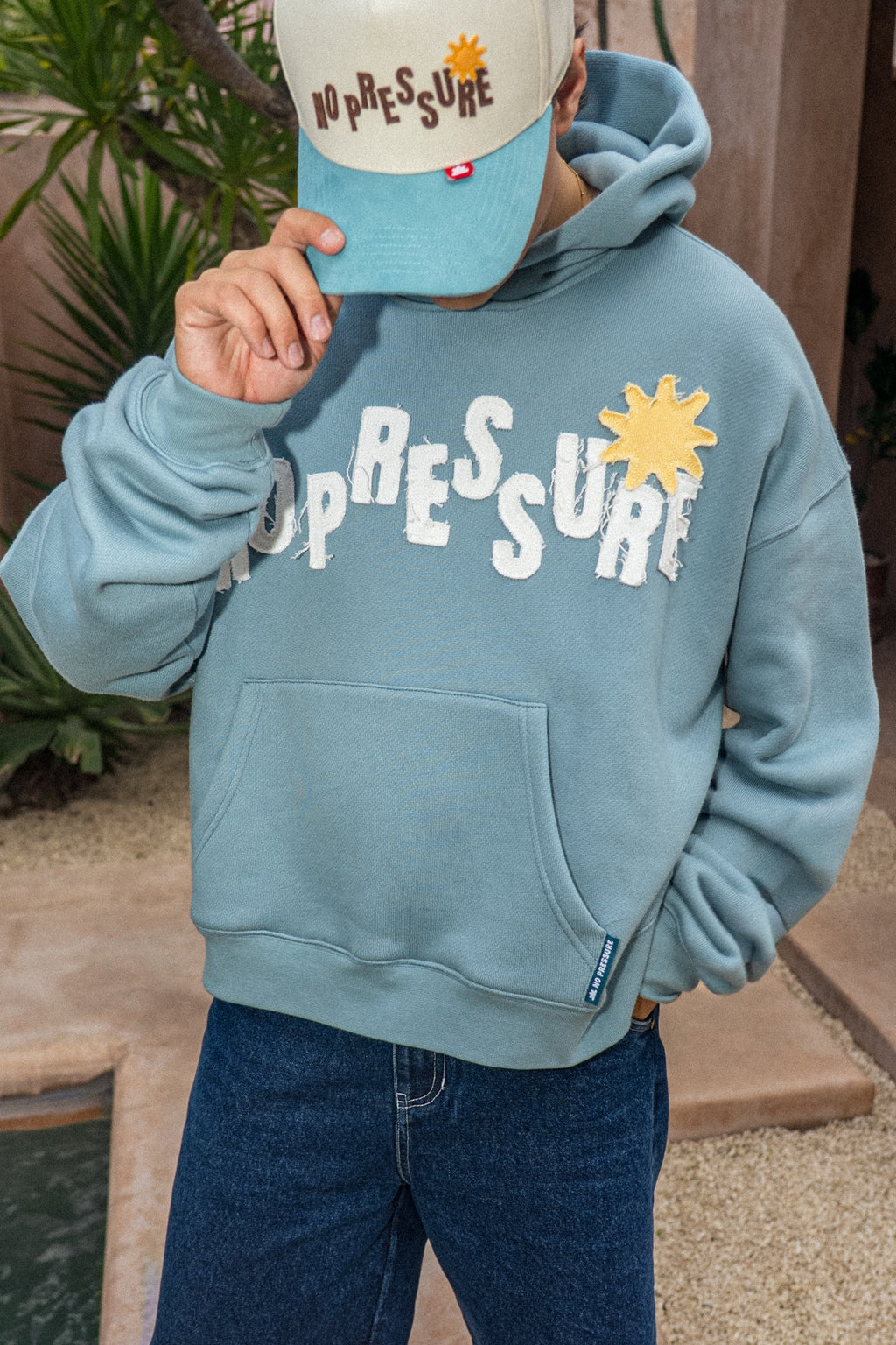 No Pressure Hoodie in Lagoon