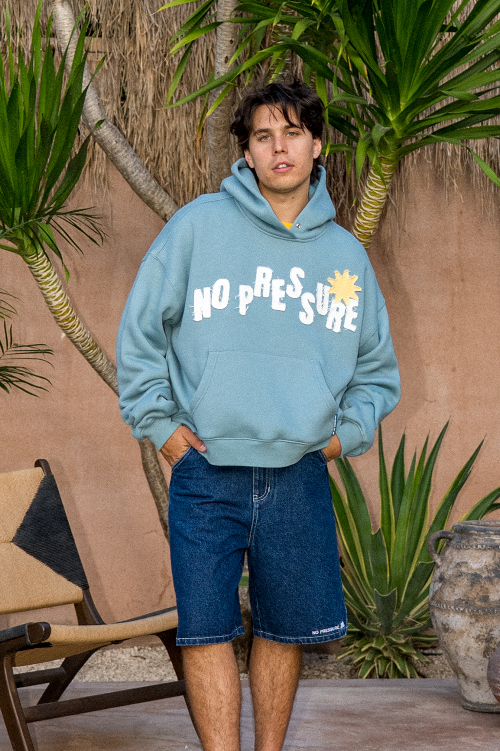 No Pressure Hoodie in Lagoon