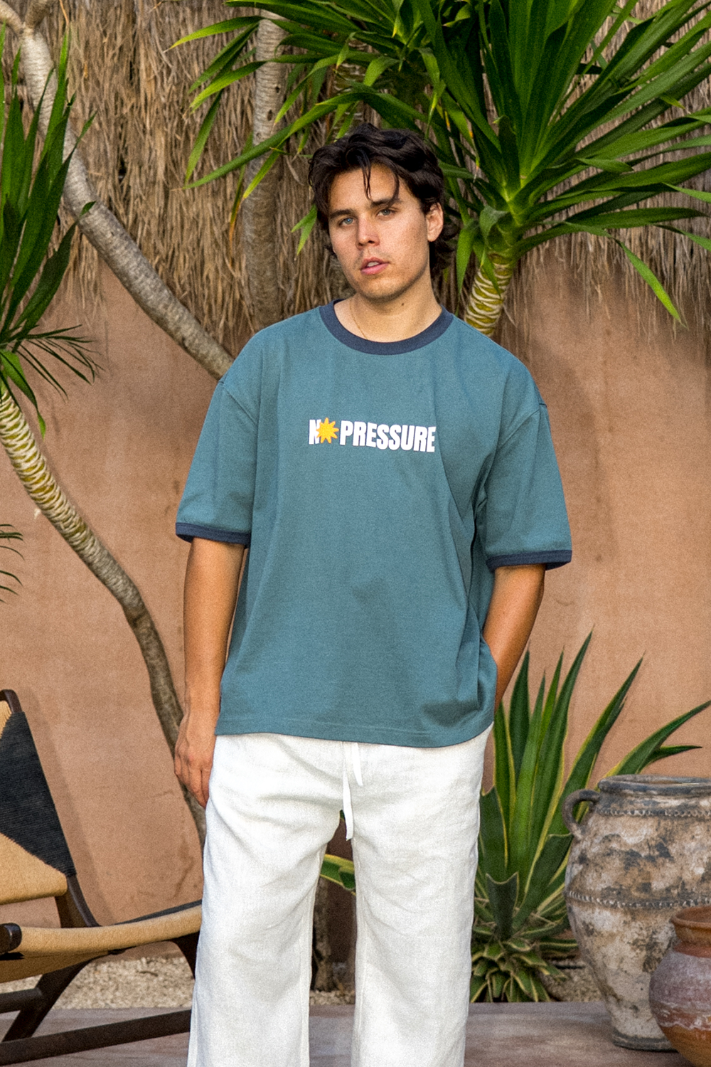 No Pressure Tee in Lagoon