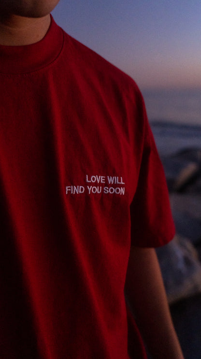 Find You Soon | Dark Red Tee