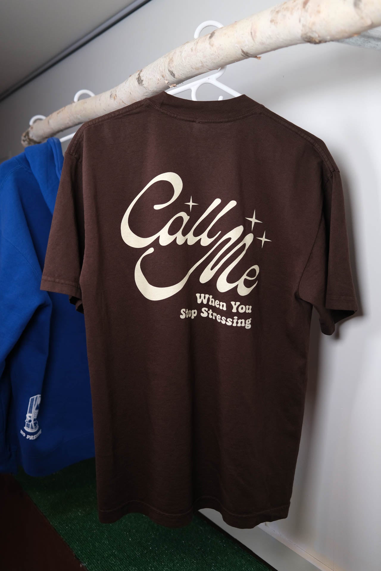 Call Me | Brown Tee