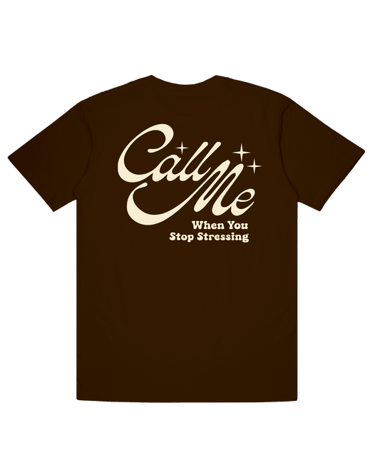 Call Me | Brown Tee