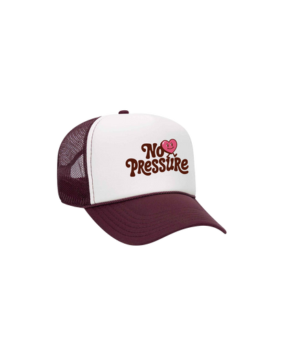 No Pressure Heart | Maroon Foam Trucker