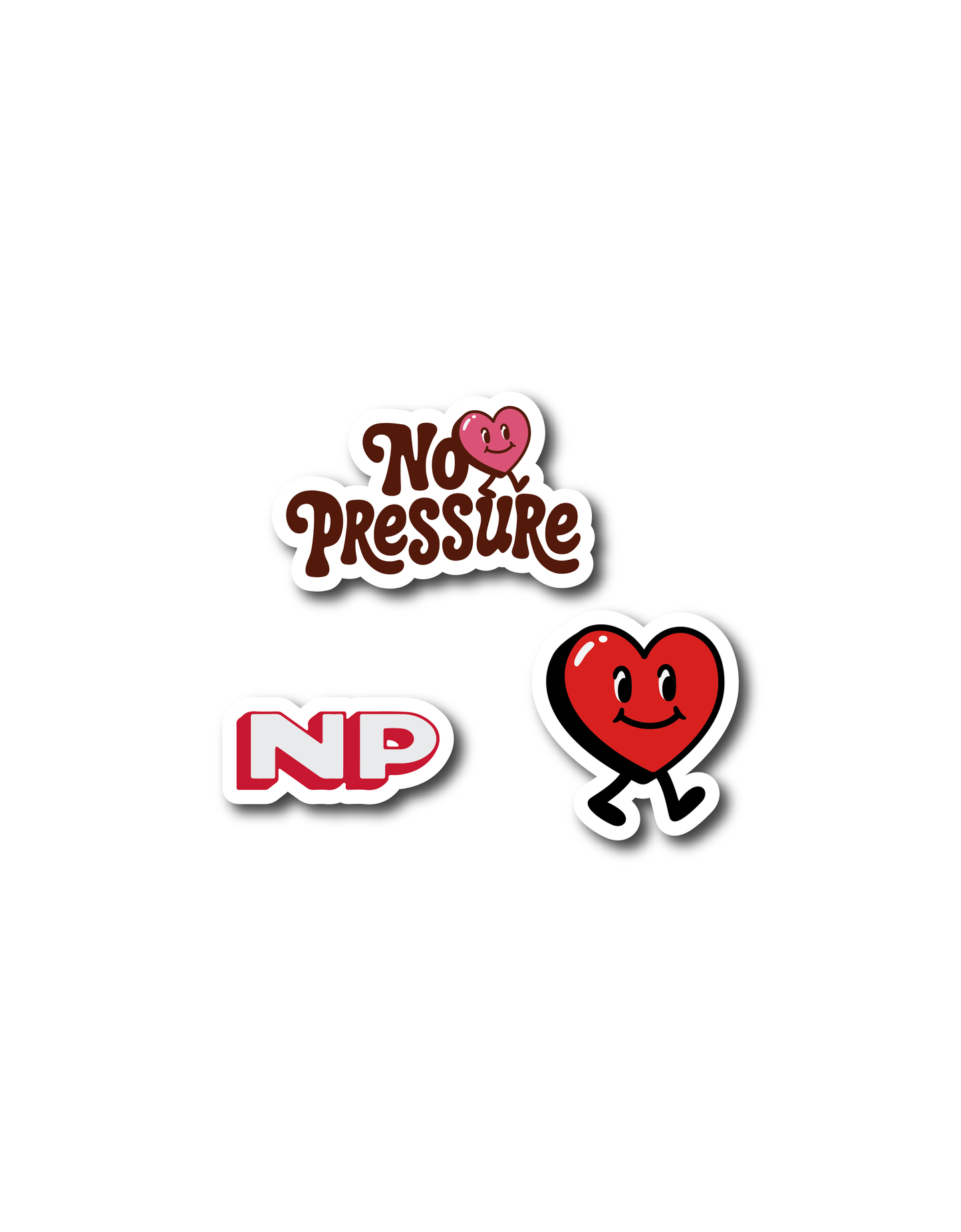 No Pressure Heart | Sticker Set